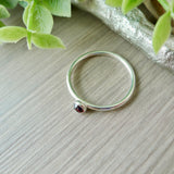 Garnet Ring, Faceted, Round