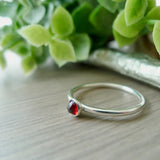 Garnet Ring, Faceted, Round