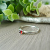 Garnet Ring, Faceted, Round
