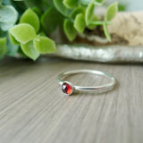 Garnet Ring, Faceted, Round
