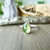 Peridot Ring, Tear Drop, Faceted