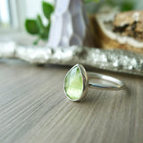 Peridot Ring, Tear Drop, Faceted