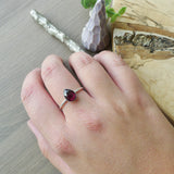 Garnet Ring, Tear Drop, Faceted