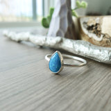 Turquoise Ring, Tear Drop, Faceted