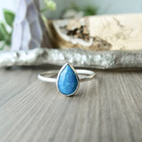 Turquoise Ring, Tear Drop, Faceted