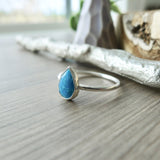 Turquoise Ring, Tear Drop, Faceted