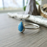Turquoise Ring, Tear Drop, Faceted