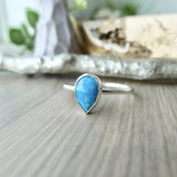 Turquoise Ring, Tear Drop, Faceted