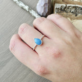 Turquoise Ring, Tear Drop, Faceted