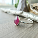Ruby Ring, Tear Drop, Faceted