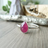 Ruby Ring, Tear Drop, Faceted