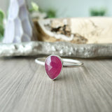 Ruby Ring, Tear Drop, Faceted