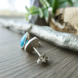 Turquoise Studs, Tear Drop, Faceted