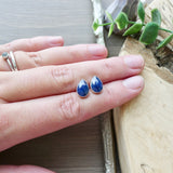 Sapphire Studs, Tear Drop, Faceted