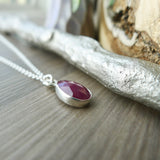 Ruby Necklace, Tear Drop, Faceted