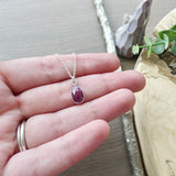 Ruby Necklace, Tear Drop, Faceted