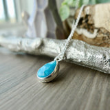 Turquoise Necklace, Tear Drop, Faceted