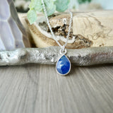 Sapphire Necklace, Tear Drop, Faceted