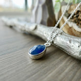 Sapphire Necklace, Tear Drop, Faceted