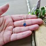Sapphire Necklace, Tear Drop, Faceted