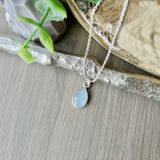Aquamarine Necklace, Tear Drop, Faceted