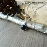 Onyx Necklace, Faceted, Round
