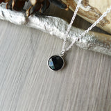 Onyx Necklace, Faceted, Round