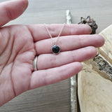 Onyx Necklace, Faceted, Round