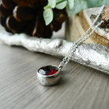 Garnet Necklace, Faceted Circle