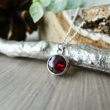 Garnet Necklace, Faceted Circle
