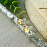 Citrine Studs, Tear Drop, Faceted