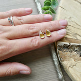 Citrine Studs, Tear Drop, Faceted