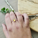 Citrine Ring, Tear Drop, Faceted