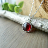 Garnet Necklace, Smooth Round
