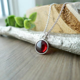 Garnet Necklace, Smooth Round