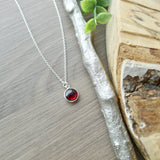 Garnet Necklace, Smooth Round