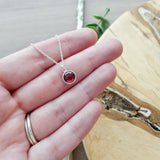 Garnet Necklace, Smooth Round