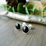 Onyx Studs, 6mm Smooth