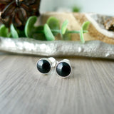 Onyx Studs, 6mm Smooth