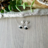 Onyx Studs, 6mm Smooth