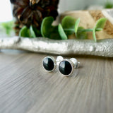 Onyx Studs, 6mm Smooth