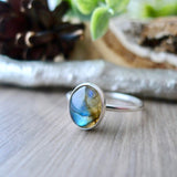 Labradorite Ring, Smooth Oval
