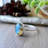 Labradorite Ring, Smooth Oval