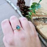Labradorite Ring, Smooth Oval