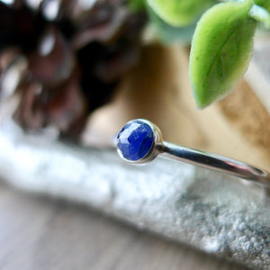 Sapphire Ring, Faceted, Blue
