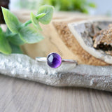 Amethyst Ring, Smooth Round, 5mm