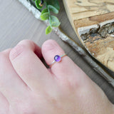 Amethyst Ring, Smooth Round, 5mm