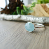 Aquamarine Ring, Smooth Oval