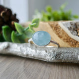 Aquamarine Ring, Smooth Oval