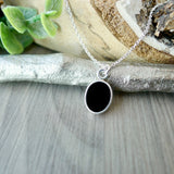 Onyx Necklace, Flat Oval